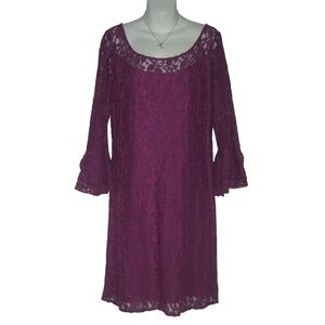Kelly & Diane Dress Purple Lace Bohemian Boho Chic Bell Sleeves Daisy Jones 12